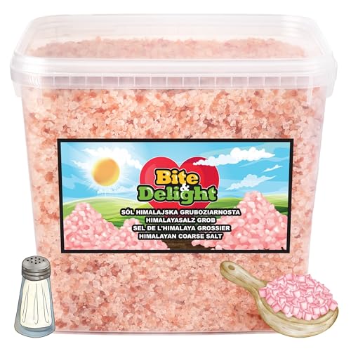 Bite & Delight Grobes Himalaya Salz - Reich an Mineralien - Unraffiniert - Ohne Konservierungsstoffe - Natursalz - Für Feinschmecker - 100% Veganes Speisesalz - Steinsalz - Salzgebirge - 12kg von Bite & Delight