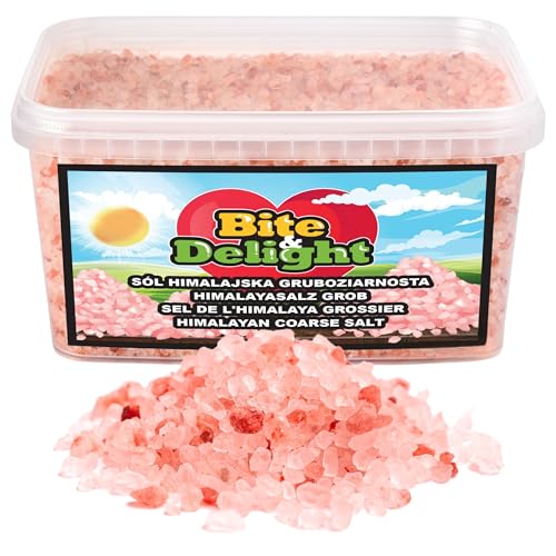 Bite & Delight Grobes Himalaya Salz - Reich an Mineralien - Unraffiniert - Ohne Konservierungsstoffe - Natursalz - Für Feinschmecker - 100% Veganes Speisesalz - Steinsalz - Salzgebirge - 2500 ml von Bite & Delight