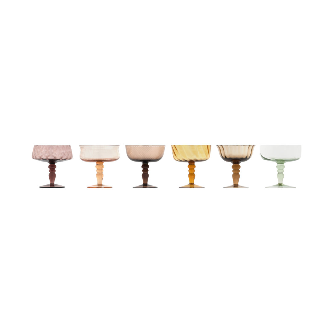 Coupe Champagne 6er Set Bernstein Rosa Bitossi 11cm von Bitossi Ceramiche srl