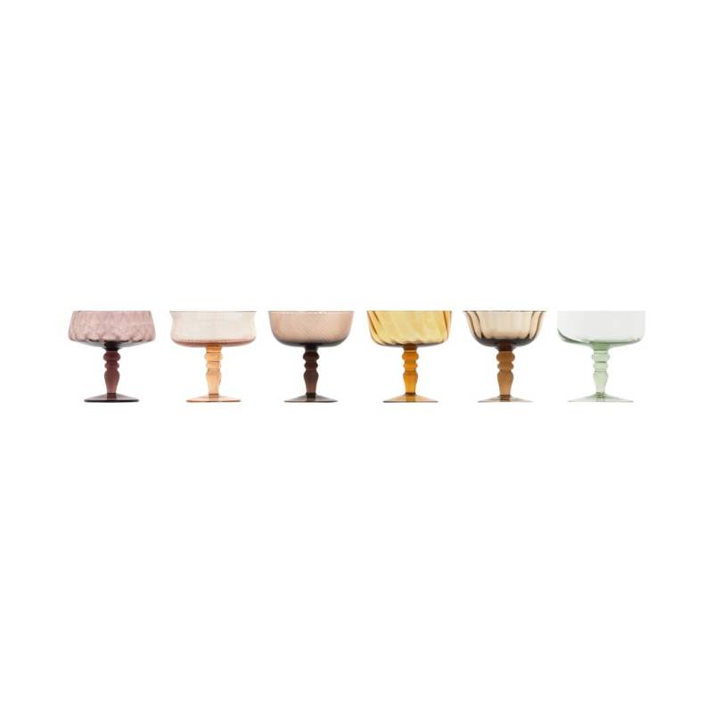 Coupe Champagne 6er Set Bernstein Rosa Bitossi 11cm von Bitossi Ceramiche srl