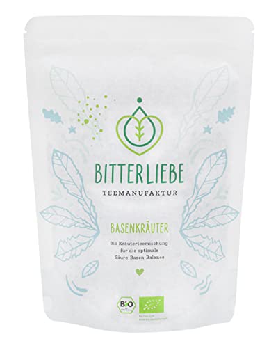 BitterLiebe® Teemanufaktur Basenkräuter Bio Basentee Kräutertee lose 100g Tee mit Bitterstoffen I Brennnessel, Schafgarbe uvm. I ca. 70 Tassen I tee lose (100g) von Bitterliebe