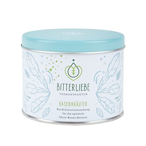 BitterLiebe® Teemanufaktur Basenkräuter Bio Basentee Kräutertee lose 70g Tee mit Bitterstoffen I Brennnessel, Schafgarbe uvm. I ca. 70 Tassen I tee lose (50g) von Bitterliebe