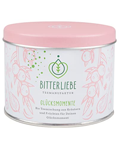 BitterLiebe® Teemanufaktur Glücksmomente Bio Kräutertee lose mit der Kraft der Bitterstoffe I Bitterkräuter, Zitronengras, Pfefferminze uvm. I ca. 35 Tassen (65g) von Bitterliebe