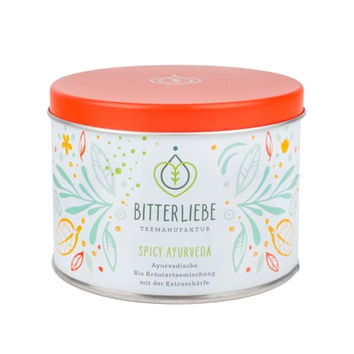 BitterLiebe® Teemanufaktur Spicy Ayurveda Bio Kräutertee lose mit der Kraft der Bitterstoffe I Bitterkräuter, Gewürztee, Zitronengras, uvm. (90g) von Bitterliebe