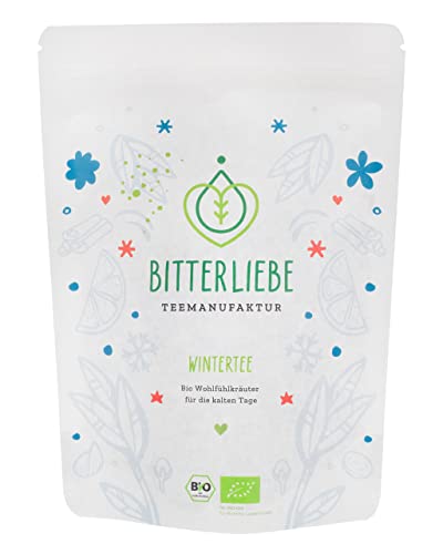 BitterLiebe® Teemanufaktur Wintertee Bio Kräutertee lose 140g mit der Kraft der Bitterstoffe I Bitterkräuter, Hagebutte, Ingwer uvm. I ca. 70 Tassen von Bitterliebe