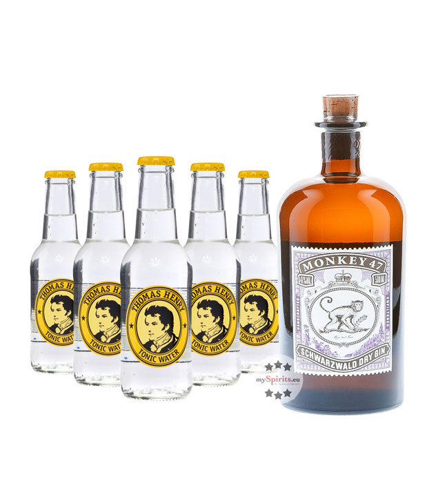 Monkey 47 Dry Gin & Thomas Henry Tonic Set (47 % vol., 1,5 Liter) von Black Forest Distillers