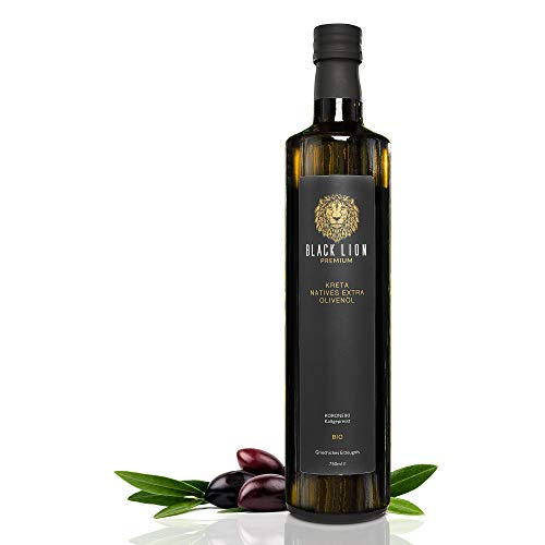 Black Lion Premium | Kreta - griechisches Bio Olivenöl Kaltgepresst, nativ extra | mild-fruchtig-lecker | frische Ernte,100% Koroneiki-Olive 750ml von Black Lion Premium