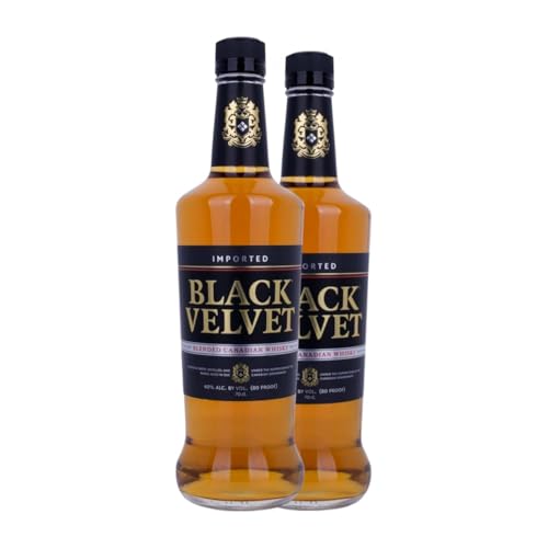 Whiskey Blended Black Velvet Canadian 1 L (Karton mit 2 Flaschen von 1 L) von Black Velvet