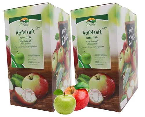 BLEICHHOF® Apfelsaft naturtrüb - Direktsaft, vegan, Bag-in-Box (2x3l) von Bleichhof