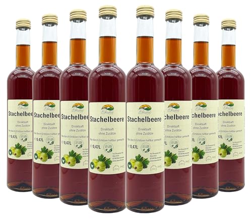 BLEICHHOF® Stachelbeersaft - Direktsaft, vegan (8x0,47l) von Bleichhof