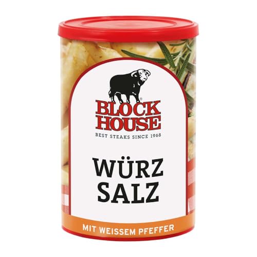 Block House Würzsalz, Gewürzmischung für Gemüse, Pommes und Fisch in Restaurantqualität, 500g Dose mit Streuaufsatz von Block House