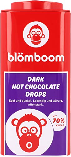 Blömboom Dark Hot Chocolate Drops, Dunkle Schokoladendrops zum Trinken, BIO, Dose (200g) von Blömboom