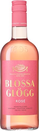 Blossa Rosé Glögg 10% 75 cl – Premium Nordischer Glühwein mit Erdbeer- & Cranberry-Noten, Perfekt Warm oder Kalt, mit Nelken-, Kardamom- & Ingwer-Geschmack von Blossa