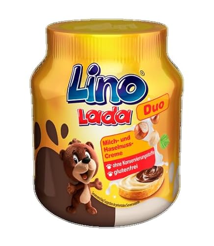 Lino Lada Duo - Milch und Haselnuss Creme, 350g Glas - BLUE BUTTON GOODS von Blue Button Goods