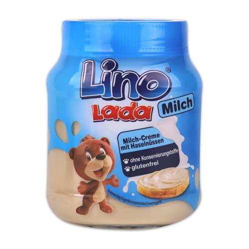 Podravka Lino Lada Milk Haselnuss-Creme, Feiner Brotaufstrich aus Haselnüssen und Milch, (1 x 350 g) - BLUE BUTTON GOODS von Blue Button Goods