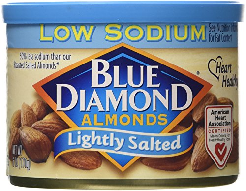 Blue Diamond Mandeln Natriumarm, Leicht Gesalzen – 453 Gramm Dose (3er Paket) von Blue Diamond Almonds