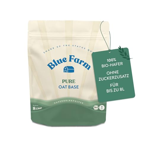 Blue Farm Pure Oat Base für bis zu 8 Liter Haferdrink zum Selbermischen | 100% beste Bio-Qualität | 100% vegan, laktosefrei & glutenfrei | 90% weniger Verpackungsmüll von Bluefarm