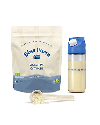 Blue Farm Starter Kit Deluxe Calcium Bio für bis zu 8 Liter Haferdrink zum Selbermischen | 100% vegan, laktosefrei & glutenfrei Haferdrink Pulver | 90% weniger Verpackungsmüll von Bluefarm