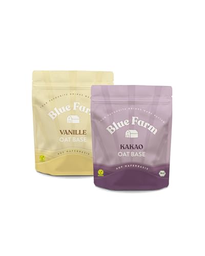 Blue Farm Oat Base Kakao und Vanille | Kakao und Vanille Haferdrink | 100% echter Kakao und Bio Vanille | Vegan & natürlich | Mit natürlichem Kokosblütenzucker | Laktosefrei von Bluefarm