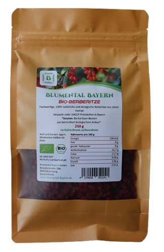 Bio-Berberitze, 100% natürlich getrocknete Berberitze-Beeren, ohne Zusatz (250 gr) von Blumental Bayern