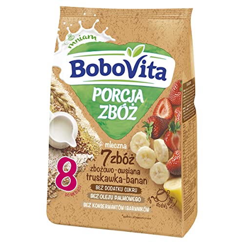BoboVita Portion Getreide Milchkasche 7 Getreide/Hafer Erdbeerbanane nach 8 Monate 210 g von Bobovita