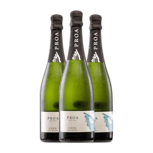 Vallformosa Proa Halbtrocken Halbsüß Cava 75 cl Weißer Sekt (Karton mit 3 Flaschen von 75 cl) von Bodega Masía Vallformosa