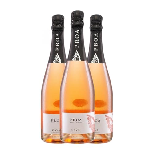 Vallformosa Proa Rosado Brut Cava 75 cl Rosé Sekt (Karton mit 3 Flaschen von 75 cl) von Bodega Masía Vallformosa