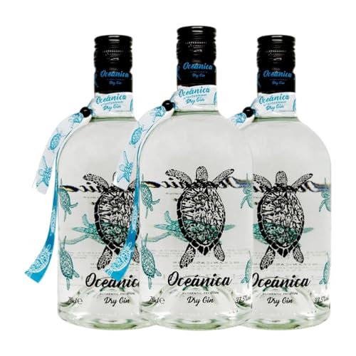 Gin Oceánica Dry Gin 70 cl (Karton mit 3 Flaschen von 70 cl) von Bodega Oceánica-Antigua José Ignacio