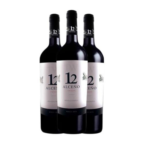 Alceño Monastrell 12 Jumilla 75 cl Rotwein (Karton mit 3 Flaschen von 75 cl) von Bodegas Alceño