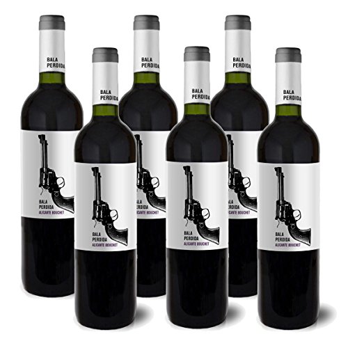 BALA PERDIDA Vino Tinto | Weinpaket mit 6 Flaschen | Der Querschläger-Wein von Bodegas Arráez | D.O. Alicante Spanien | 100% Alicante Bouschet von Bodegas Antonio Arráez