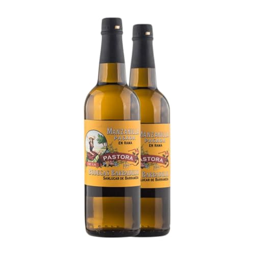 Barbadillo Pastora Manzanilla Pasada Palomino Fino Manzanilla-Sanlúcar de Barrameda 75 cl Verstärkter Wein (Karton mit 2 Flaschen von 75 cl) von Bodegas Barbadillo