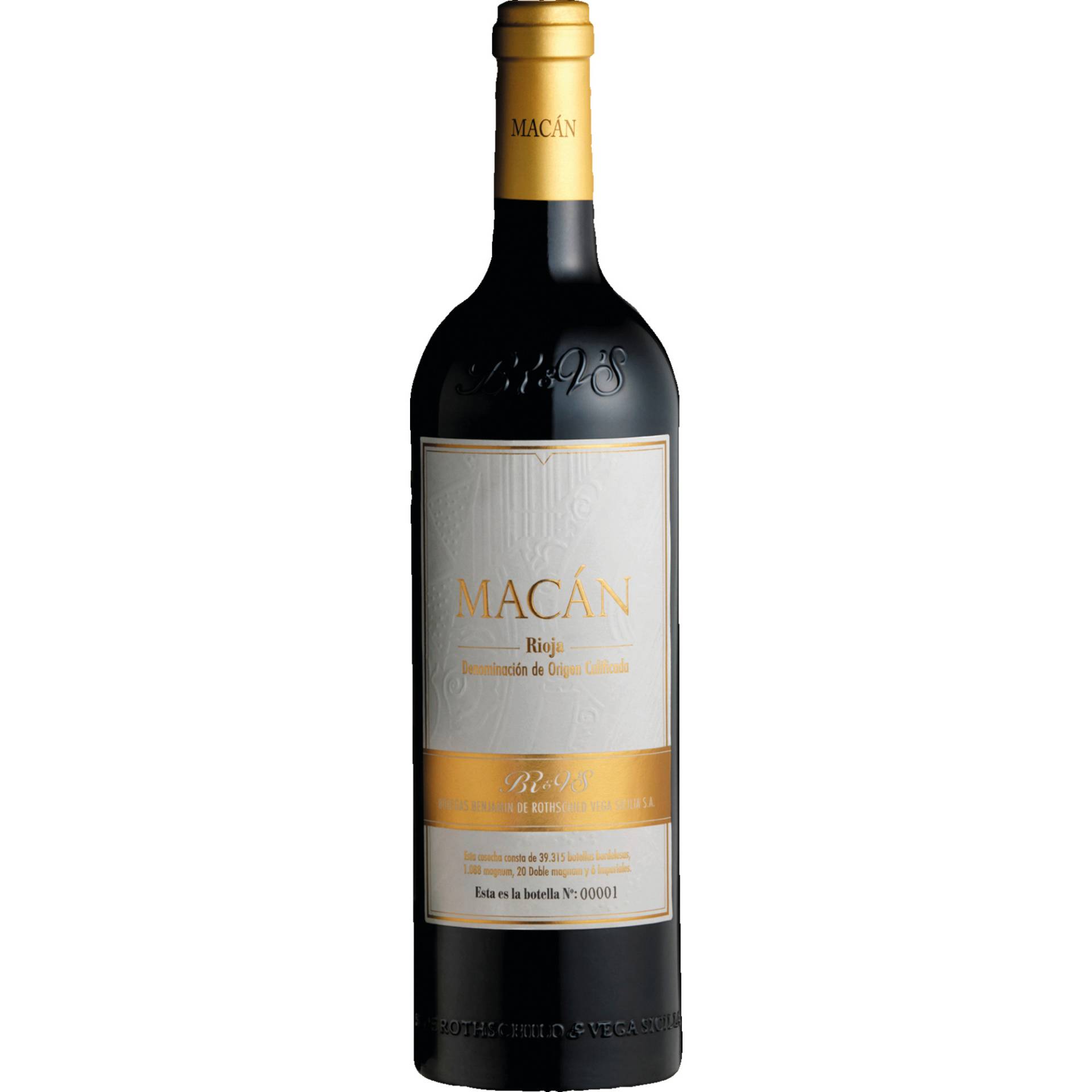 Macán Rioja, Rioja DOCa, Rioja, 2018, Rotwein von Bodegas Benjamin de Rothschild & Vega Sicilia,28010,Madrid,Spanien