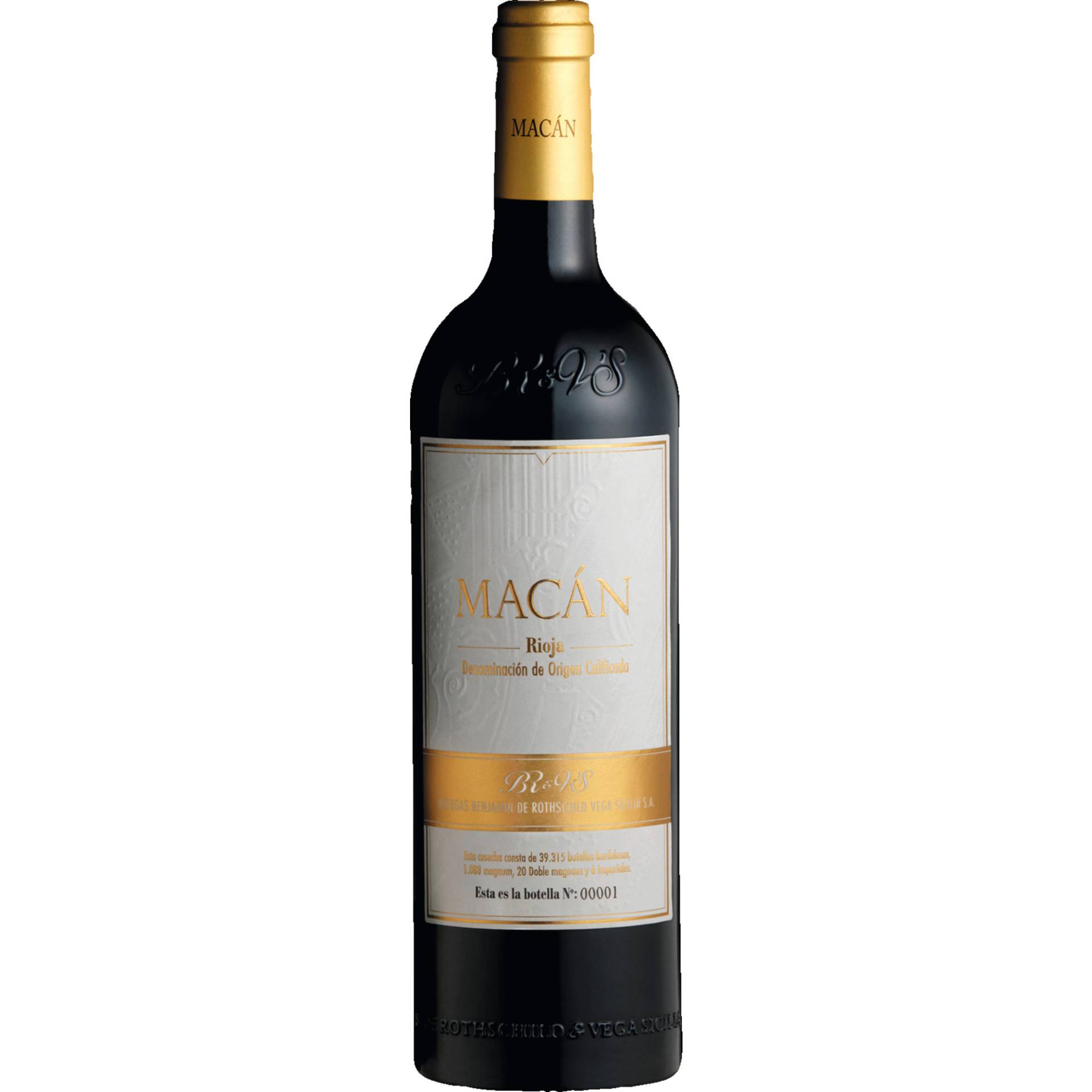 Macán Rioja, Rioja DOCa, Rioja, 2019, Rotwein von Bodegas Benjamin de Rothschild & Vega Sicilia,28010,Madrid,Spanien