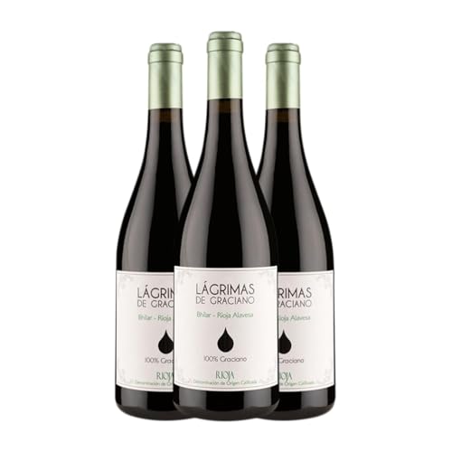 Bhilar Lágrimas Graciano Rioja Jung 75 cl Rotwein (Karton mit 3 Flaschen von 75 cl) von Bodegas Bhilar