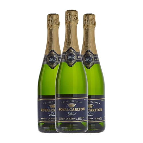 Bodegas Bilbaínas Royal Carlton Brut Natur Cava Reserve 75 cl Weißer Sekt (Karton mit 3 Flaschen von 75 cl) von Bodegas Bilbaínas