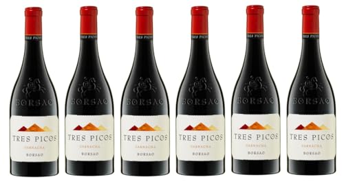 6x 0,75l - 2021er - Bodegas Borsao - Tres Picos - Campo de Borja D.O.P. - Spanien - Rotwein trocken von Bodegas Borsao