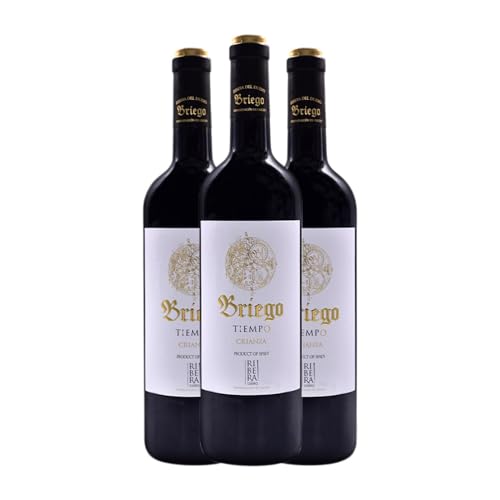 Briego Tiempo Tempranillo Ribera del Duero Alterung 75 cl (Schachtel mit 3 Flaschen von 75 cl) von Bodegas Briego