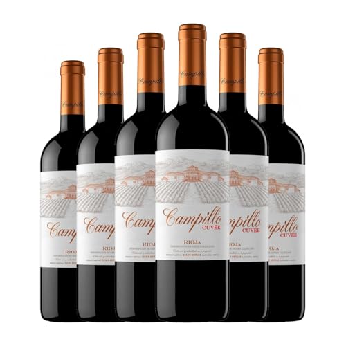 Campillo Cuvée Tempranillo Rioja Alterung 75 cl Rotwein (Karton mit 6 Flaschen von 75 cl) von Bodegas Campillo