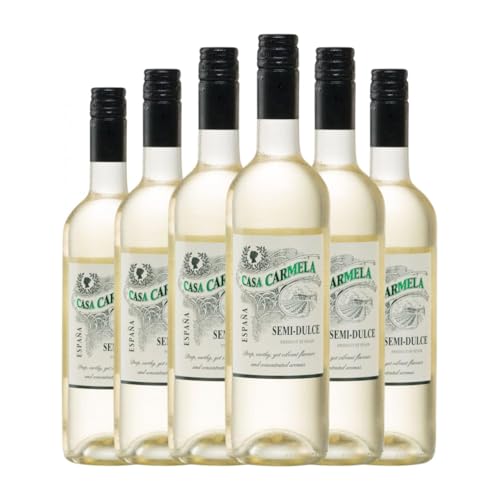 Castaño Casa Carmela Blanco Macabeo Halbtrocken Halbsüß Yecla 75 cl Weißwein (Karton mit 6 Flaschen von 75 cl) von Bodegas Castaño