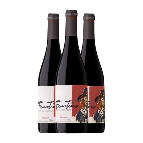 Faustino Art Collection Tempranillo Rioja Reserve 75 cl Rotwein (Karton mit 3 Flaschen von 75 cl) von Bodegas Faustino