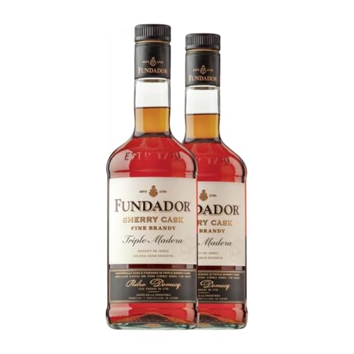 Brandy Pedro Domecq Fundador Sherry Cask Triple Madera 70 cl (Karton mit 2 Flaschen von 70 cl) von Bodegas Fundador Pedro Domecq