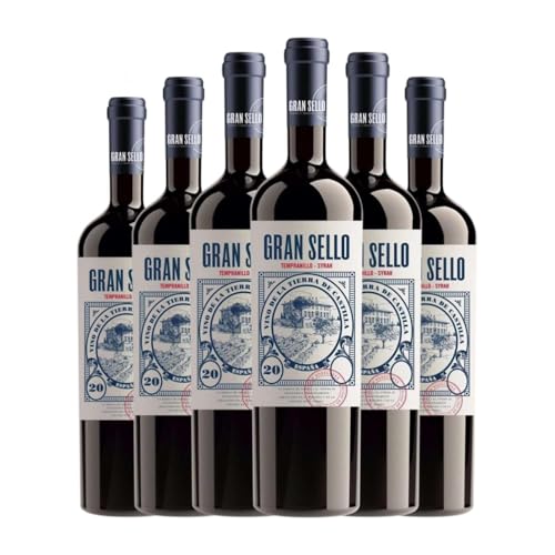 Gran Sello Syrah Vino de la Tierra de Castilla 75 cl Rotwein (Karton mit 6 Flaschen von 75 cl) von Bodegas Gran Sello