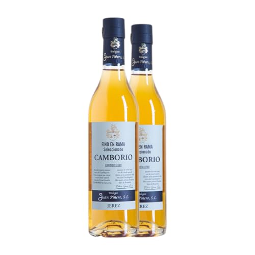 Juan Piñero Camborio Fino en Rama Seleccionado Palomino Fino Jerez-Xérès-Sherry Medium Flasche 50 cl Verstärkter Wein (Karton mit 2 Medium Flasche von 50 cl) von Bodegas Juan Piñero