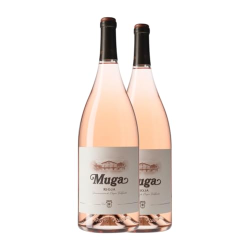 Muga Rosado Rioja Magnum-Flasche 1,5 L Rosé-Wein (Karton mit 2 Magnum-Flasche von 1,5 L) von Bodegas Muga