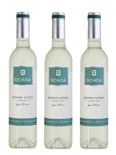 3x 0,5l - 2023er - Bodegas Ochoa - Moscatel - Vendimia Tardia - Navarra D.O.P. - Spanien - Weißwein süß - Dessertwein von Bodegas Ochoa