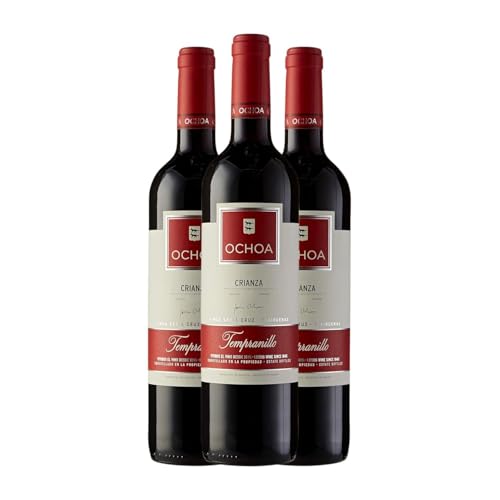 Ochoa 8A Tempranillo Navarra Alterung 75 cl Rotwein (Karton mit 3 Flaschen von 75 cl) von Bodegas Ochoa