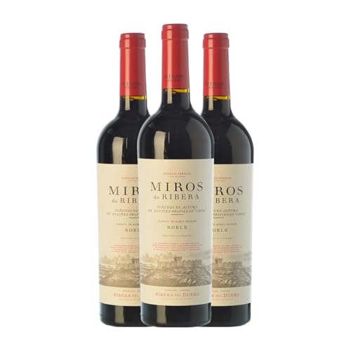 Peñafiel Miros Ribera del Duero Eiche 75 cl Rotwein (Karton mit 3 Flaschen von 75 cl) von Bodegas Peñafiel