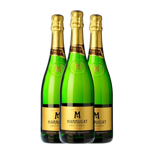 Pinord Marrugat Brut Natur Cava Große Reserve 75 cl Weißer Sekt (Karton mit 3 Flaschen von 75 cl) von Bodegas Pinord