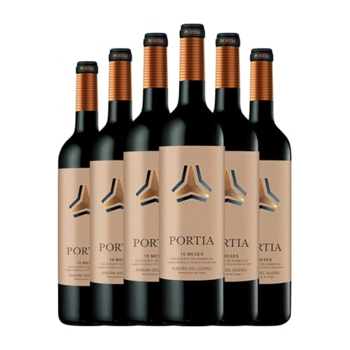 Portia Selección de Barricas 10 Meses Ribera del Duero Eiche 75 cl Rotwein (Karton mit 6 Flaschen von 75 cl) von Bodegas Portia