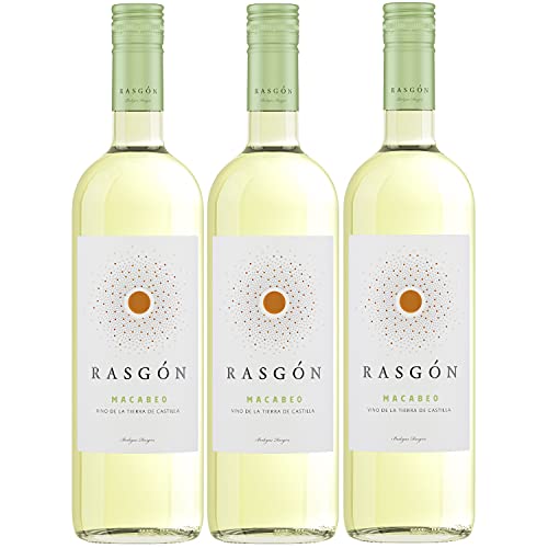 Rasgon Macabeo Weißwein Wein halbtrocken Spanien (3 Flaschen) von Bodegas Rasgon